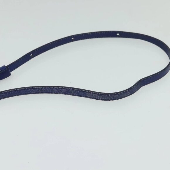 CELINE Trio Shoulder Bag Leather Blue Gold Auth - Picture 6 of 15